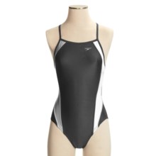 Speedo Axcel Team Splice Swimsuit - 1-Piece, Axcel Back (For Women) in Black/White - Closeouts