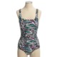 Speedo Printed Shirred Swimsuit - Switch Back with Core Control, 1-Piece (For Women)