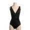 Black Speedo Solid Shirred Thick Strap Swimsuit - 1-Piece (For Women)