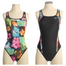 Speedo's Flipturns  FL  reversible Mesh Drop Back Practice Swimsuit (For Women) in Floral Excursion - Closeouts