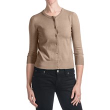 Spense Knits Crew Neck Cardigan Sweater - Button Front, Long Sleeve (For Women) in Dune Beach - Closeouts