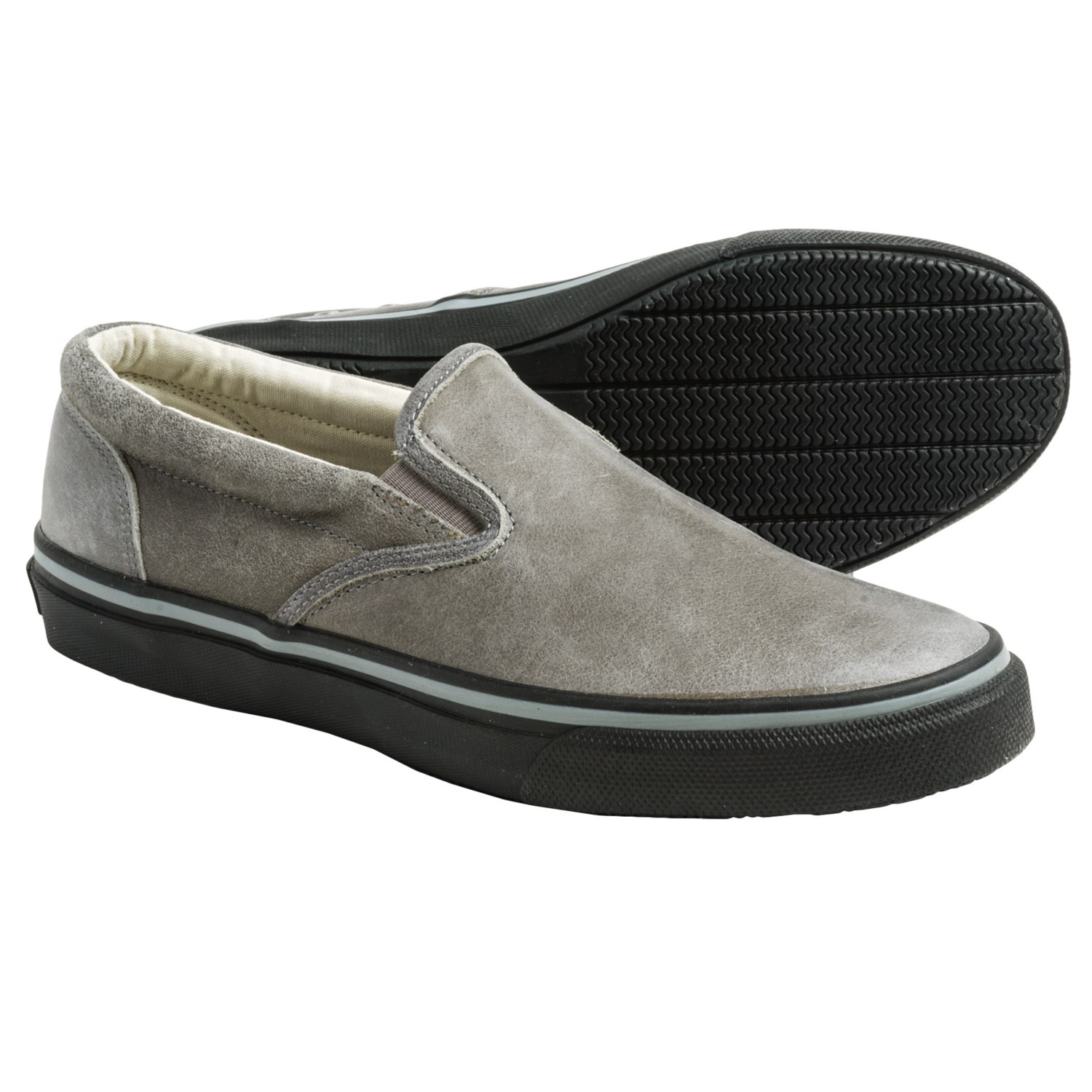 mens sperry leather slip on shoes