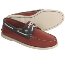 Sperry Top-Sider Authentic Original Boat Shoes - Leather (For Men) in Red/Navy - Closeouts