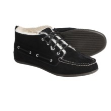 Sperry Top-Sider Bellport Low Boots - Shearling-Lined (For Women) in Black Suede - Closeouts