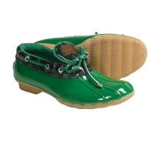 Sperry Top-Sider Cormorant Rubber Shoes - Slip-Ons (For Women) in Green/Anchors - Closeouts