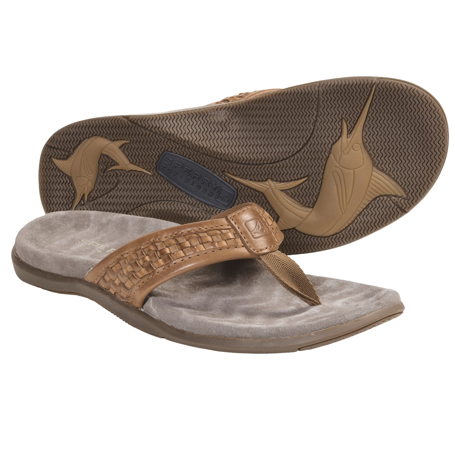 Sperry Top-Sider Largo Sandals - Leather, Flip-Flops (For Men) in Tan