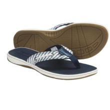 Sperry Top-Sider Seafish Sandals - Flip-Flops (For Women) in Navy Seersucker - Closeouts