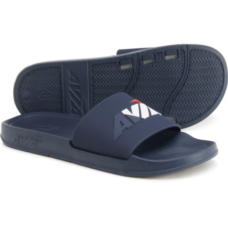 Avia Split Logo Slide Sandals (For Men) - NAVY/WHITE/RED (8 )