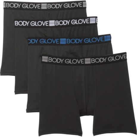 Body Glove Sport-Performance Boxer Briefs - 4-Pack (For Men) - BLACK (L )