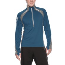 SportHill Ultimate Visibility Pullover - Microfleece, Zip Neck (For Men) in Sea Blue/Cement - Closeouts