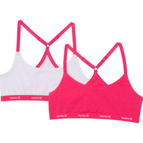 Hurley Sports Bralettes - 2-Pack, Low Impact (For Little and Big Girls) - PINK BLAST (12 )