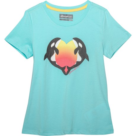 Eddie Bauer Spring Heart Graphic T-Shirt - Short Sleeve (For Girls) - AQUA (2XS )