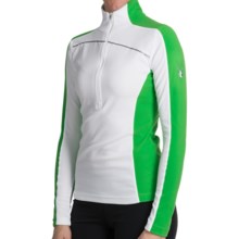 Spyder Cameo ThermaStretch Shirt - Zip Neck, Long Sleeve (For Women) in White/Classic Green - Closeouts