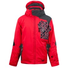 Spyder Cosmos Jacket - Insulated (For Boys) in Red/Black/Red Mosaic Print - Closeouts