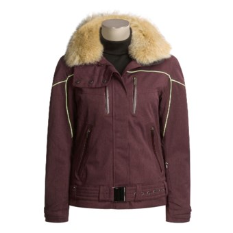 Spyder Jet Fur-Trimmed Ski Jacket - Thinsulate® Supreme (For Women) in Mahogany