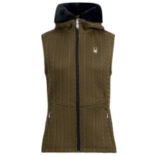 Spyder Major Cable-Knit Sweater Vest - Full Zip (For Women) in Sergeant/Black - Closeouts