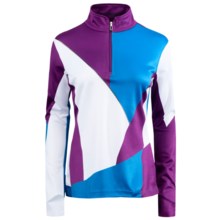 Spyder Pastiche Turtleneck - Heavyweight Base Layer, Zip Neck, Long Sleeve (For Women) in Gypsy/White/Coast - Closeouts