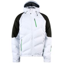Spyder Rocket Down Jacket - Waterproof, 700 Fill Power (For Men) in White/Peat/Classic Green - Closeouts