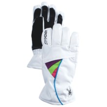 Spyder Spark Ski Gloves - Waterproof, Insulated (For Girls) in White - Closeouts