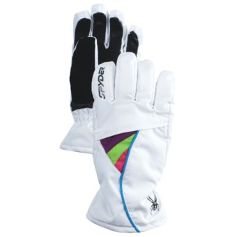 Spyder Spark Ski Gloves - Waterproof, Insulated (For Girls) in White