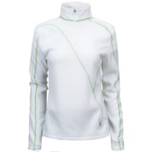Spyder Speed Turtleneck Fleece Pullover - Polartec® 100, Long Sleeve (For Women) in 100 White/Green Flash - Closeouts