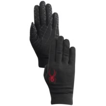Spyder Stretch Fleece Gloves (For Men) in Black/Red - Closeouts