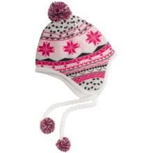 Spyder Superflake Ear Flap Hat - Fleece Lined (For Women) in White/Pout/Black - Closeouts