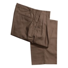 Stain-Release Dress Pants - Pleated (For Men) in Brown - 2nds