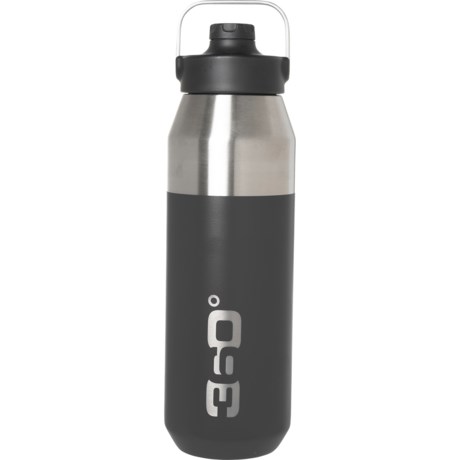 360 DEGREES Stainless Steel Insulated Wide Mouth Bottle with Sip Cap - 34 oz., Black - BLACK ( )