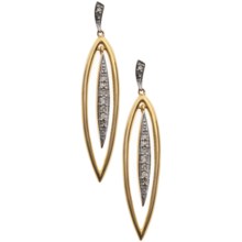 Stanley Creations 10K Gold Long Leaf Earrings - Diamond Accents in Gold - Closeouts