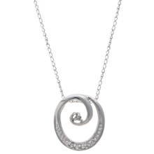 Stanley Creations 10K White Gold Curling Circle Necklace - Diamond Accents in White Gold - Closeouts