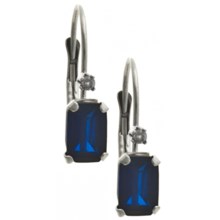Stanley Creations 14K White Gold and Created Sapphire Earrings in White Gold - Closeouts
