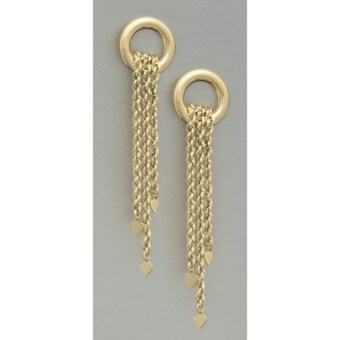 Stanley Creations 3-Rope Chain Dangle Earrings - 14K Gold in Gold
