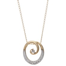 Stanley Creations Curling Circle Necklace - 10K Yellow Gold, Diamond Accents in Gold - Closeouts