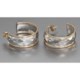 Stanley Creations Faceted High Polished Hoop Earrings - Sterling Silver and 14K Gold