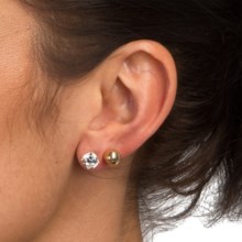 81%OFF 女性のジュエリーセット スタンレークリエーションズ金メッキボールとキュービックジルコニアイヤリングセット - 2ペア Stanley Creations Gold-Plated Ball and Cubic Zirconia Earring Set - 2-Pair画像