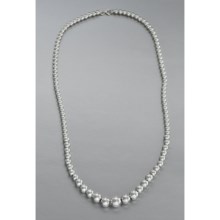 Stanley Creations Graduated Bead Necklace - Sterling Silver in Sterling Silver - Closeouts