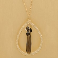 Stanley Creations Hammered Teardrop Necklace in Gold - Closeouts
