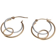 Stanley Creations Multi-Loop Earrings - Two-Tone 14K Gold in White Gold/Yellow Gold - Closeouts