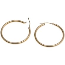 Stanley Creations Polished Hoop Earrings - 10K Gold, 1-1/8” in Gold - Closeouts