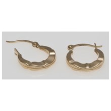 Stanley Creations Puffed Hoop Earrings - 14K Gold in Gold - Closeouts