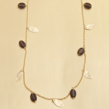 Stanley Creations Smoky Quartz and Gold Leaf Necklace in Gold - Closeouts