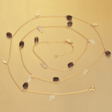 Stanley Creations Smoky Quartz and Gold Leaf Necklace in Gold - Closeouts