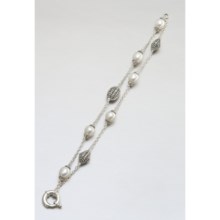 Stanley Creations Sterling Silver Bracelet in Ss W/Black & White - Closeouts