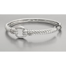 Stanley Creations Textured Bracelet with Circle Link - Sterling Silver in Sterling Silver - Closeouts