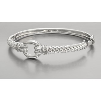 Stanley Creations Textured Bracelet with Circle Link - Sterling Silver in Sterling Silver