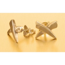 Stanley Creations "X" Stud Earrings - Gold Over Sterling Silver in Gold - Closeouts