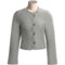 Grey Stapf Short Boiled Wool Jacket with Notched Cuffs (For Women)