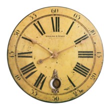 Sterling & Noble 29” Frameless Pendulum Wall Clock in Antique Wood - Closeouts