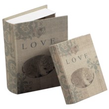 57%OFF その他の家具 スターリング産業木製の愛の記念ブックボックス - 2のセット Sterling Industries Wooden Love Keepsake Book Boxes - Set of 2画像